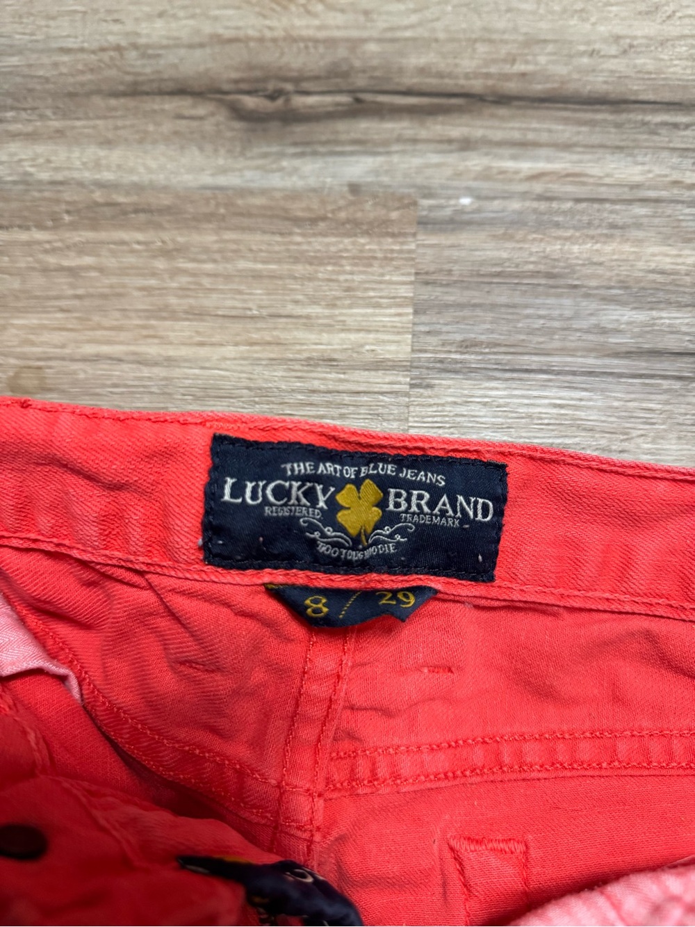 Lucky Brand Red/Coral Women's Denim Jean Shorts - Picture 4 of 4